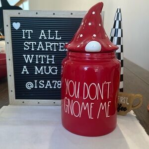 RAE DUNN YOU DON’T GNOME ME Canister.